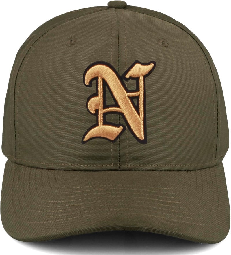 Daxton Store Premium Mid Profile Hat Semi Curved Visor Cap Black Gold Gothic Embroidered A to Z Letter Number Initial - Image 2